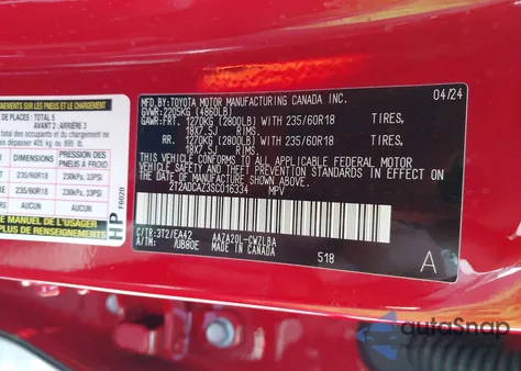 2025 Lexus Nx 250 z USA, uszkodzony, nr VIN 2T2ADCAZ3SC016334